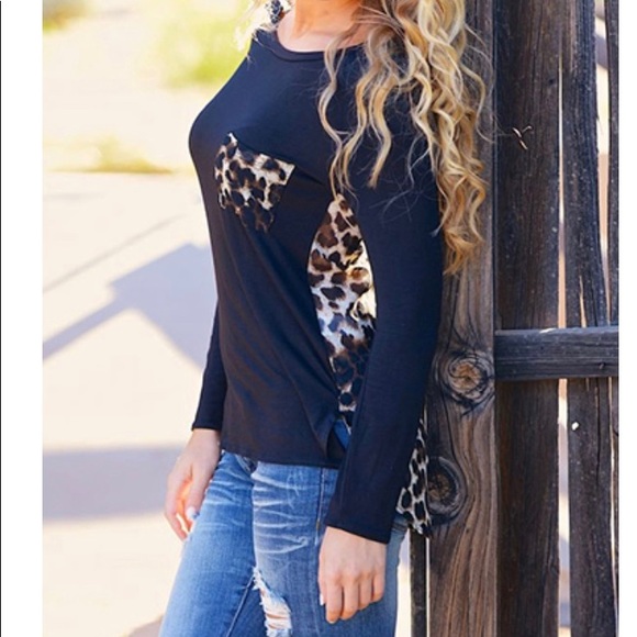 Casual Leopard Print Sleeve Blouse. New - Picture 2 of 4